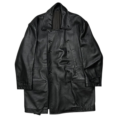 Y's bis 80s Lamb Leather Double-Breasted Coat Size FREE