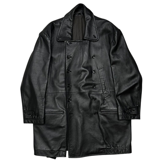 Y's bis 80s Lamb Leather Double-Breasted Coat Size FREE