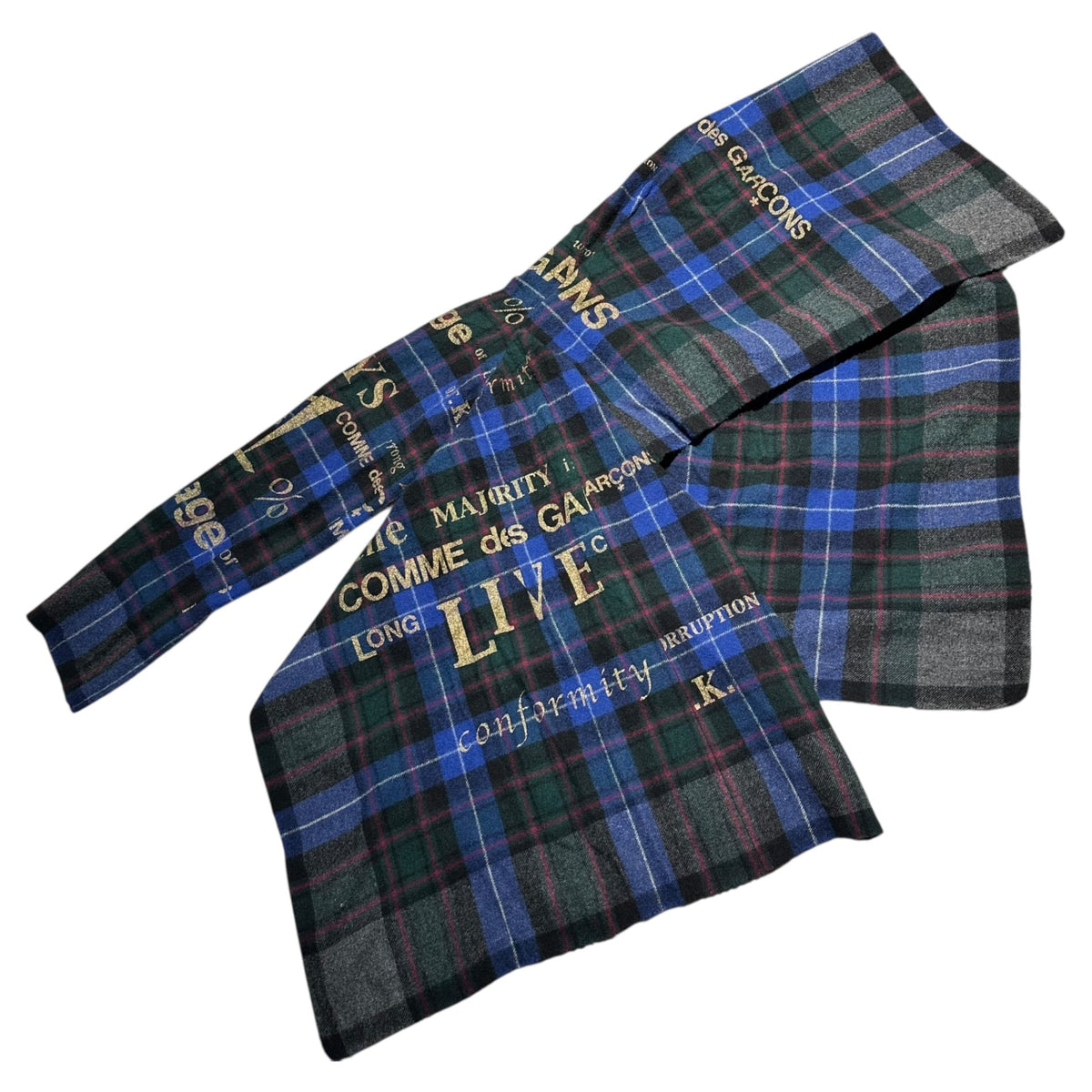 COMME des GARCONS 03AW Logo Print Check Jacket Size FREE