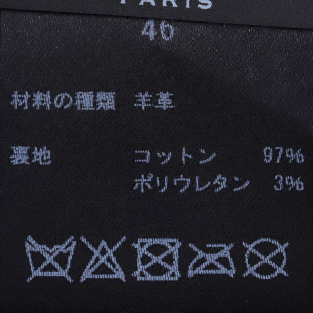 SAINT LAURENT Lamb Leather Skinny Pants Black Size 46