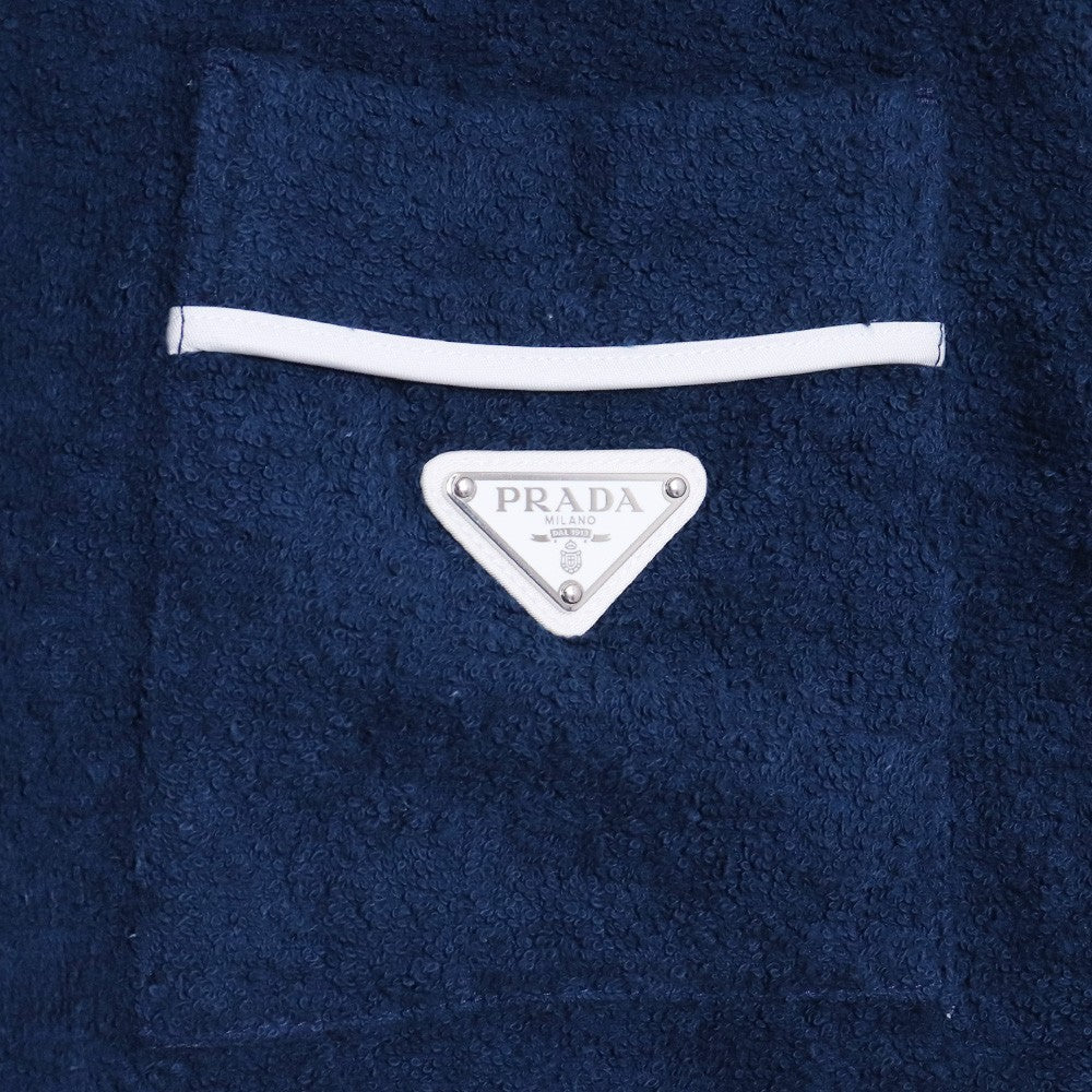 PRADA 22SS Terry Bowling Shirt Triangle Logo Navy Size XL