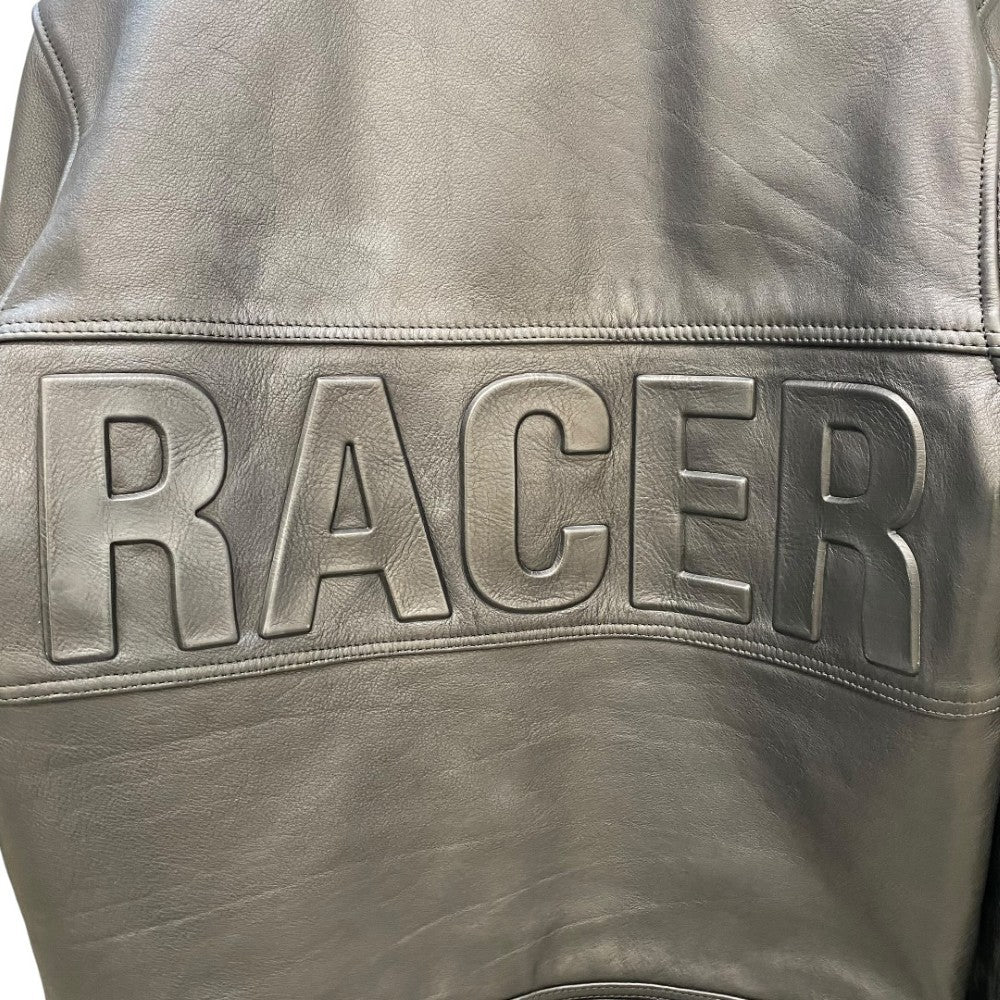 Racer Worldwide Black Leather Embossed Jacket Size S