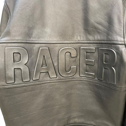 Racer Worldwide Black Leather Embossed Jacket Size S
