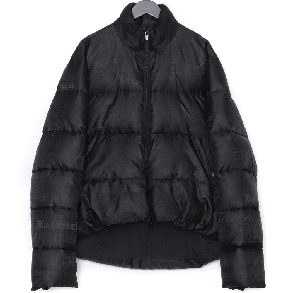 Balenciaga All-Over Logo Down Jacket Black Size 46