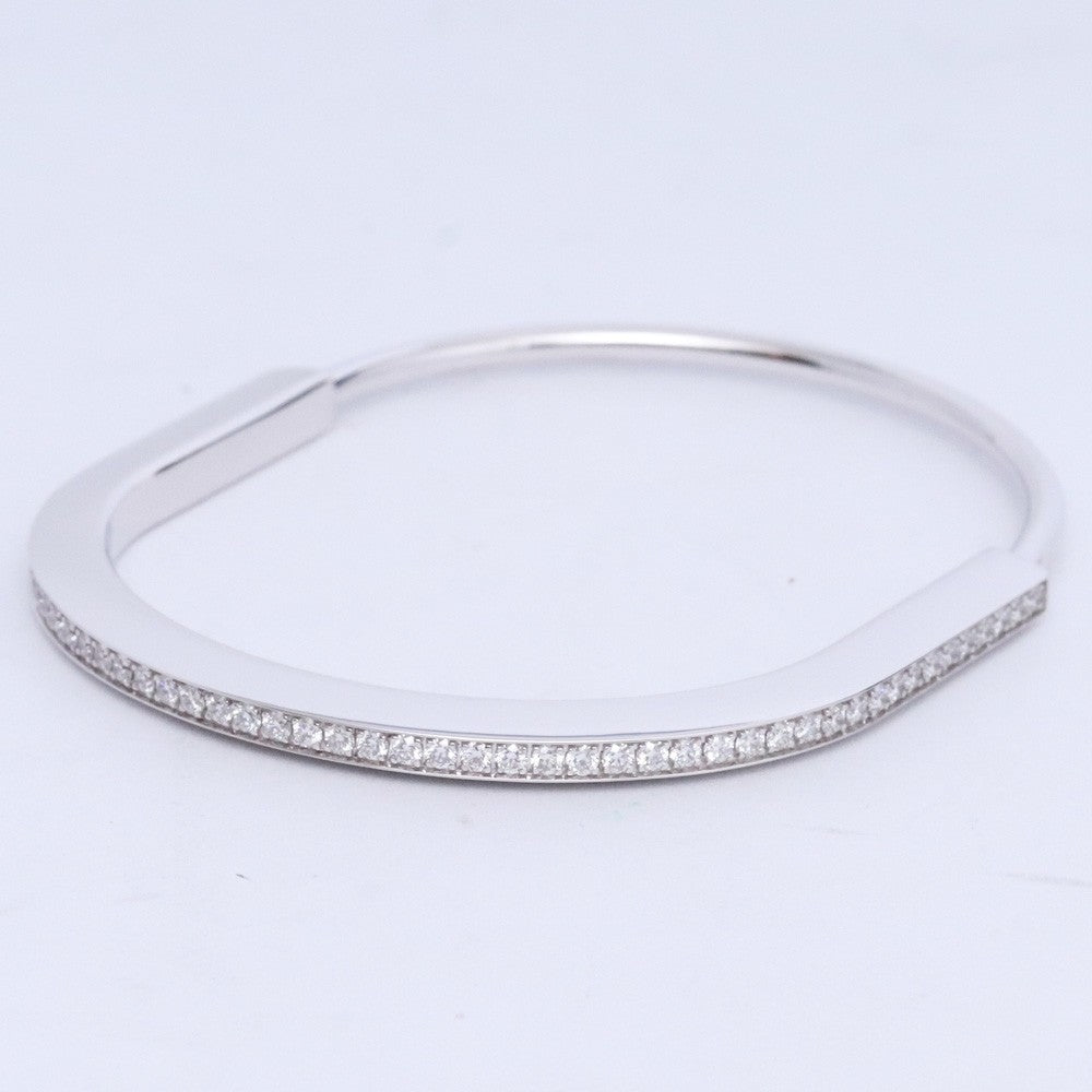TIFFANY&CO. Narrow Bangle Half Pave 18K WG Size ONE SIZE