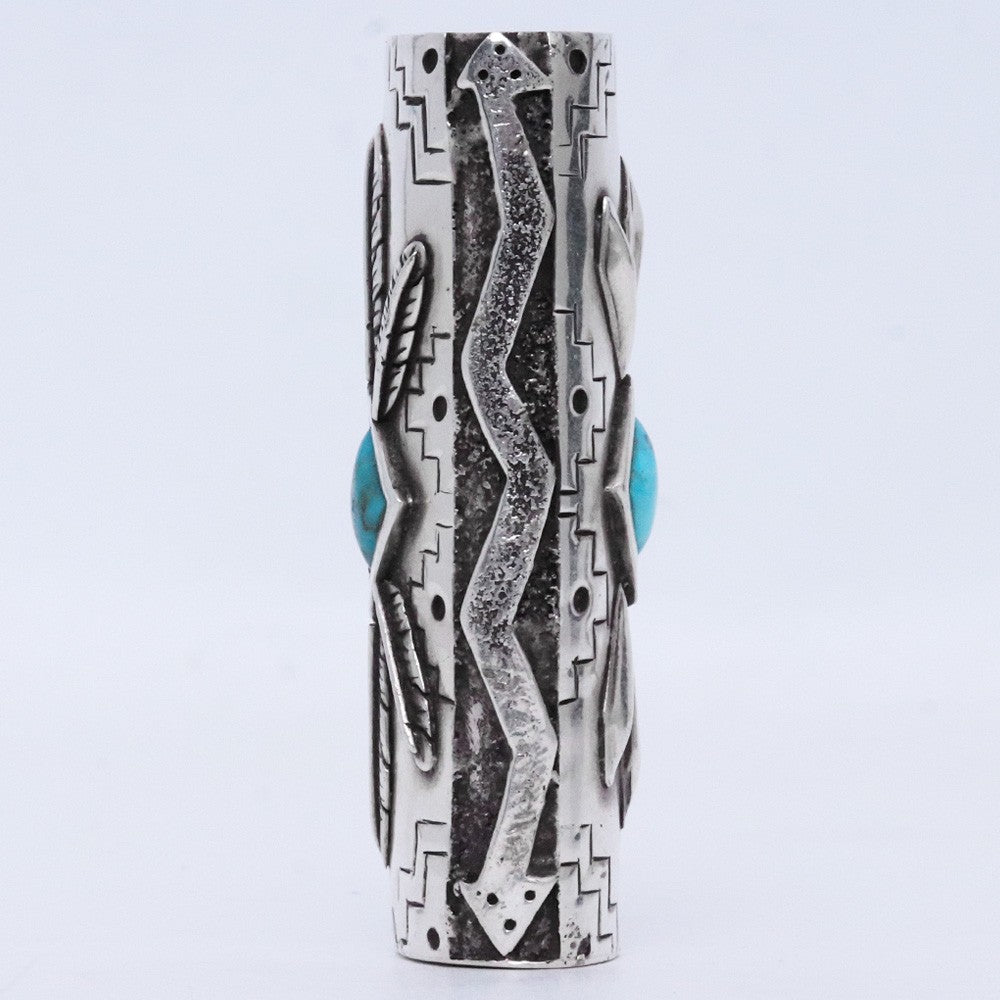 LARRY SMITH Navajo Turquoise Lighter Case Silver Size F