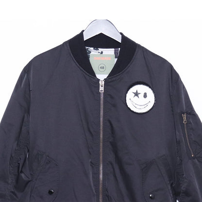 ONE MADE MA- Girl Print Madonna Bomber Jacket Black Size L