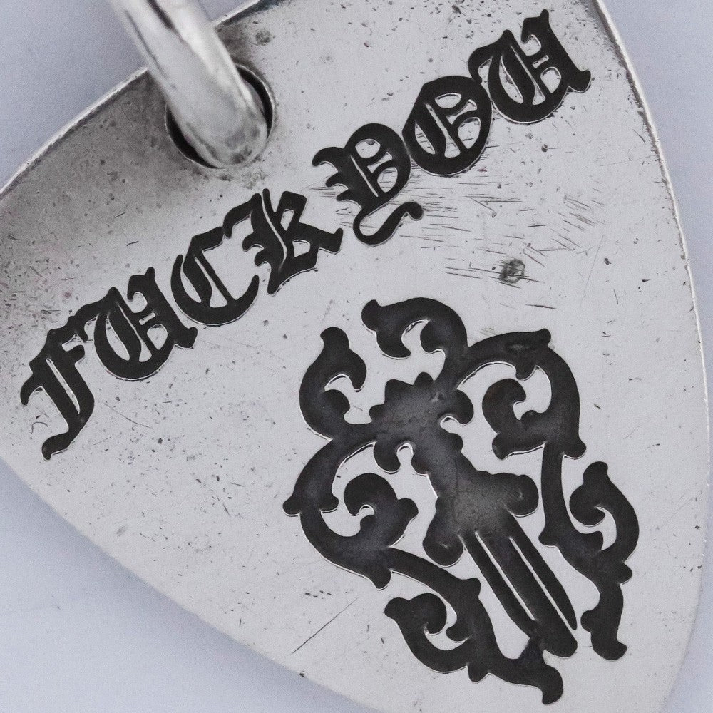 Chrome Hearts Guitar Pick FUCK YOU Pendant Silver Size F