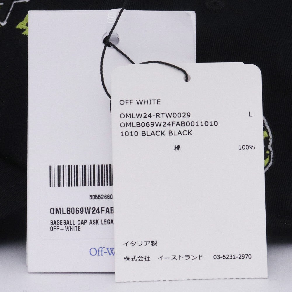 OFF-WHITE Ask Legal Baseball Cap Black Size L