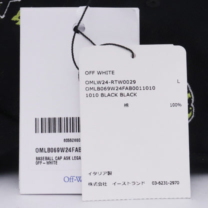 OFF-WHITE Ask Legal Baseball Cap Black Size L