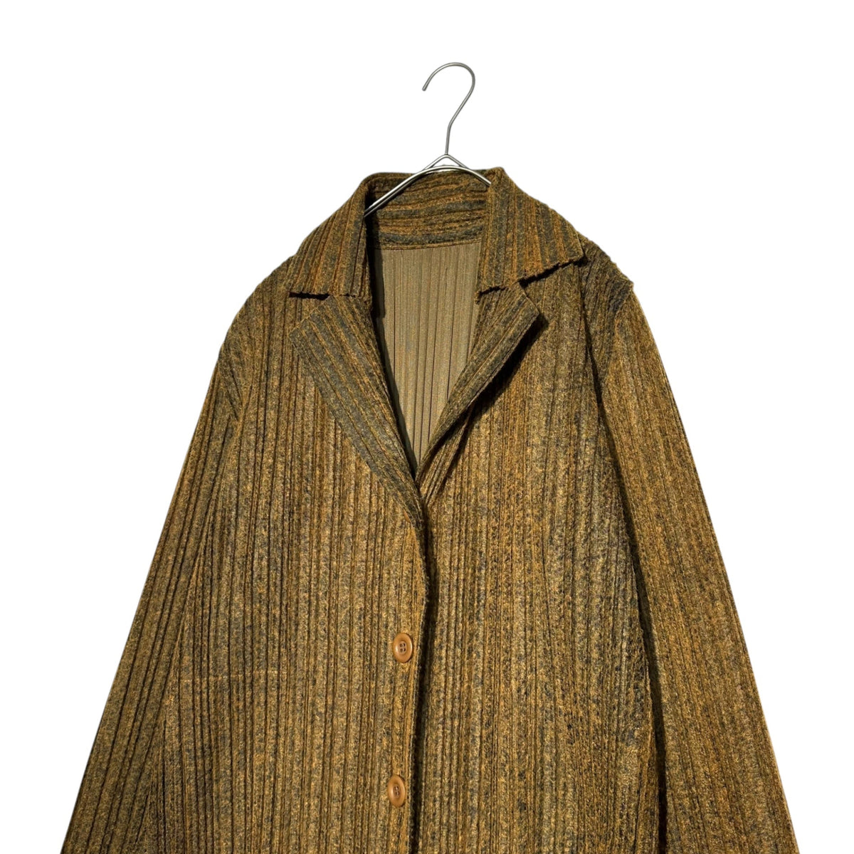 PLEATS PLEASE Felt Pleated Tailored 3-Button Jacket Size 3