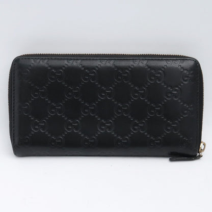 Gucci Guccissima Logo Plate Zip-Around Wallet Black Size F