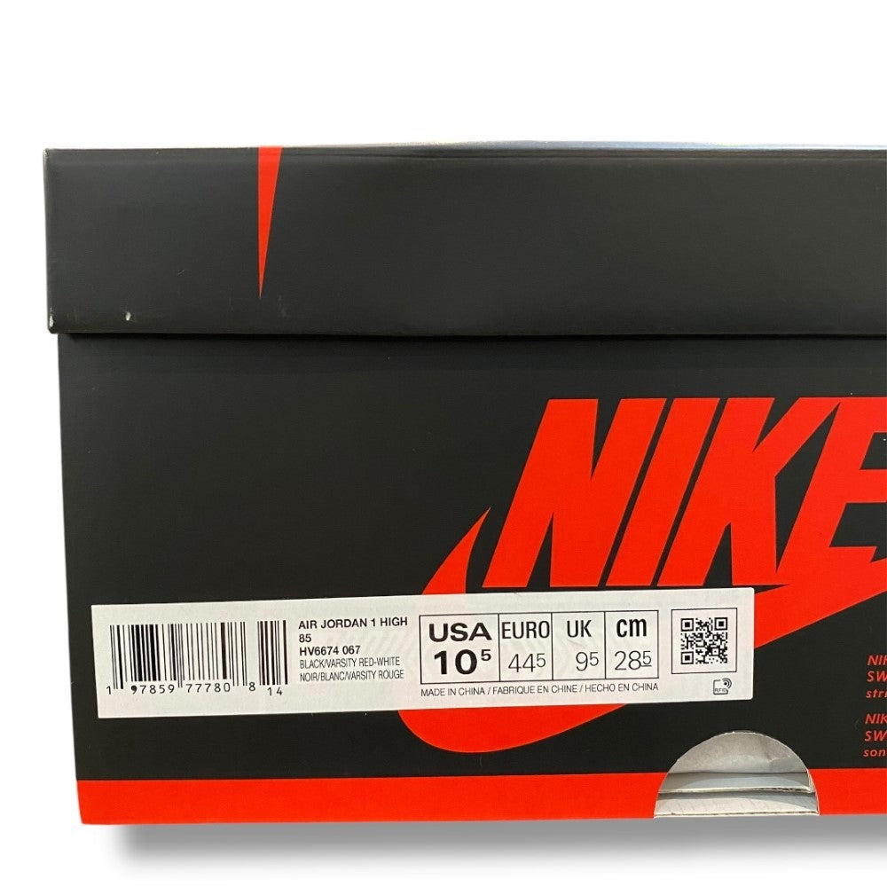 Nike Air Jordan 1 High 85 Bred 2025 Sneakers Size 28.5cm