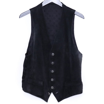 CHROME HEARTS OLD Floral Cross Suede Vest Black Size M