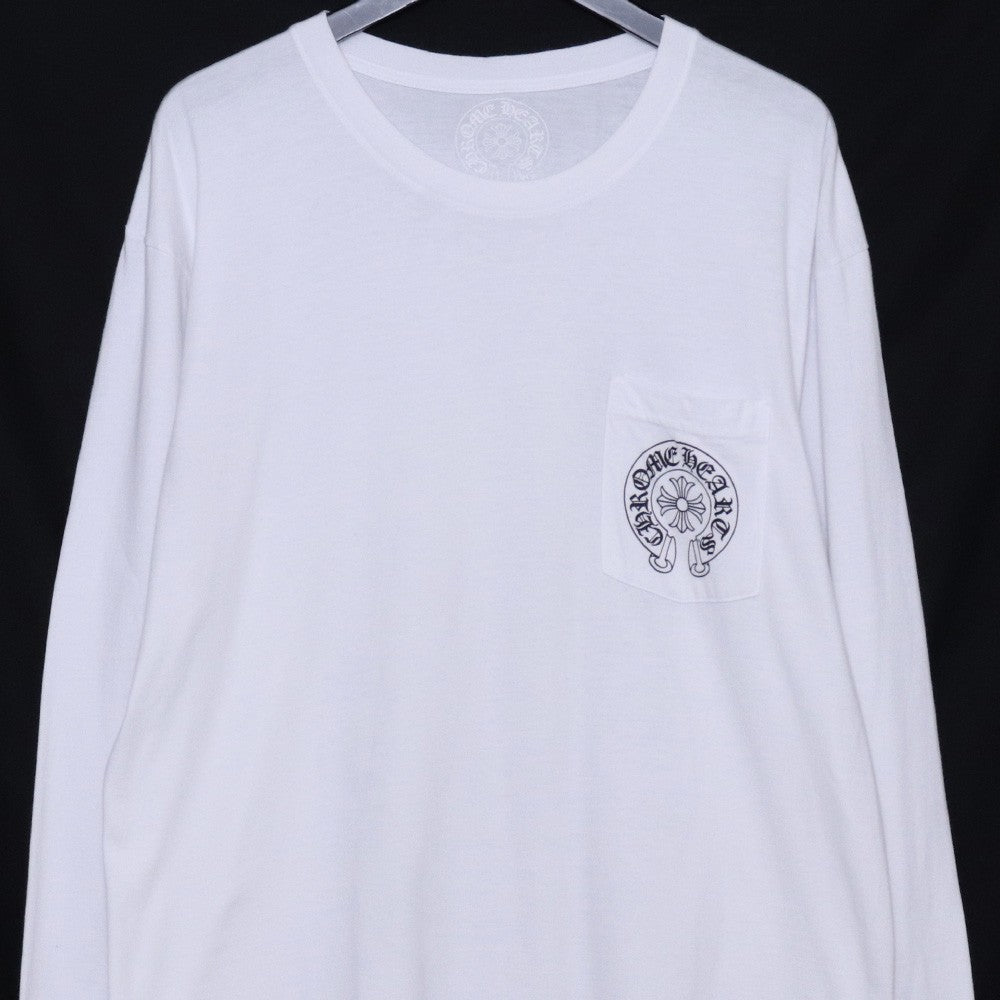 CHROME HEARTS LA Horseshoe Logo Long T-Shirt White Size XL