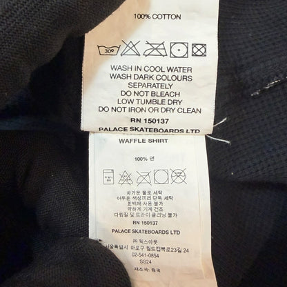 PALACE 24SS Waffle Long Sleeve Shirt Navy Size L