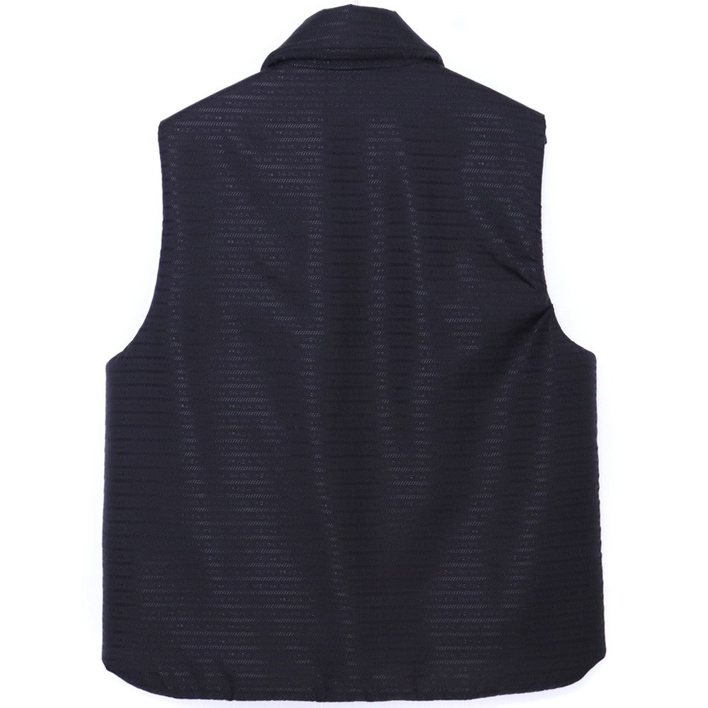 PRADA Re-Nylon Triangle Logo Padded Vest Black Size 48