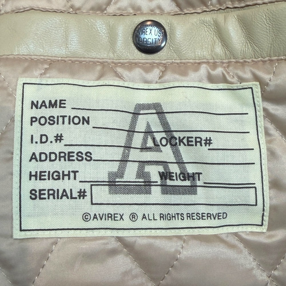 AVIREX MLVINCE Leather Jacket Green Size L