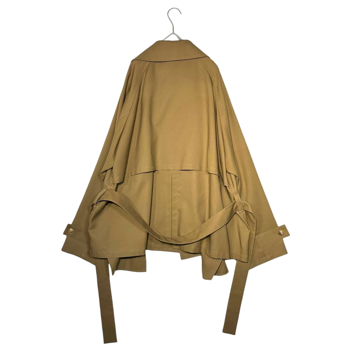 Blanc YM Wide Short Trench Wool Coat Brown Size S