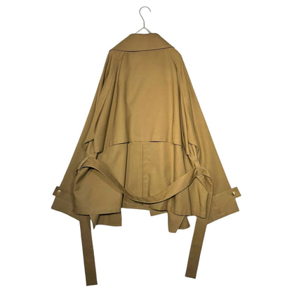 Blanc YM Wide Short Trench Wool Coat Brown Size S