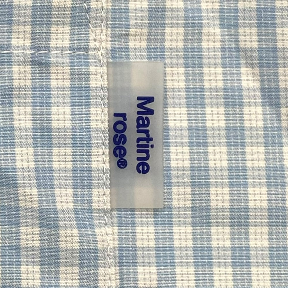 MARTINE ROSE 22SS Tuck Neck S/S Shirt Light Blue Size S