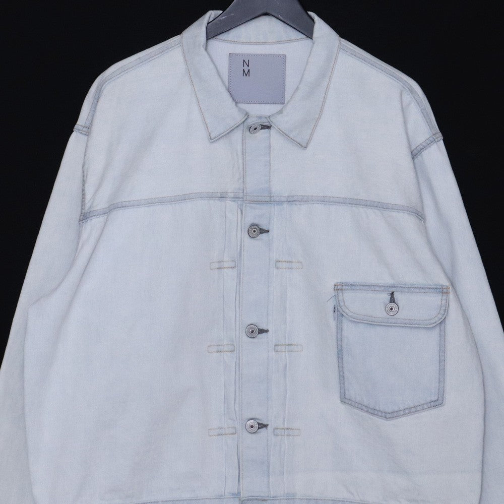 NEW MANUAL #023 LV T-BACK BLEACH Denim Jacket Indigo Free Size