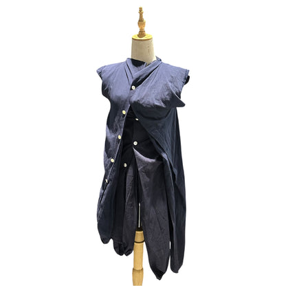 COMME des GARCONS 08SS Hem Drawstring Dress Navy Size SS