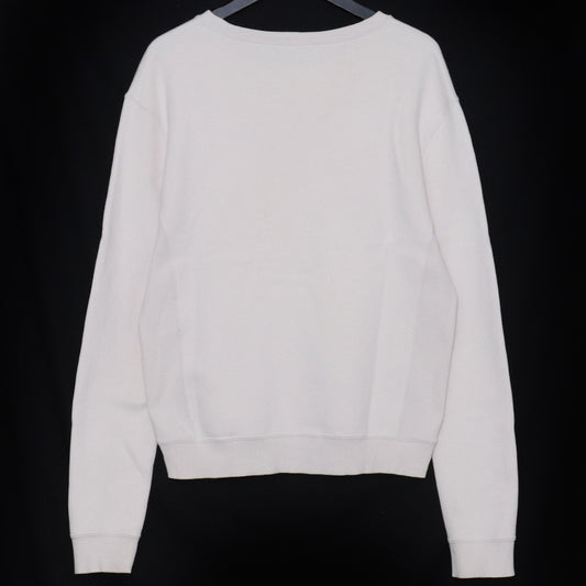 Saint Laurent Paris 21AW Logo Print Sweatshirt Beige Size S
