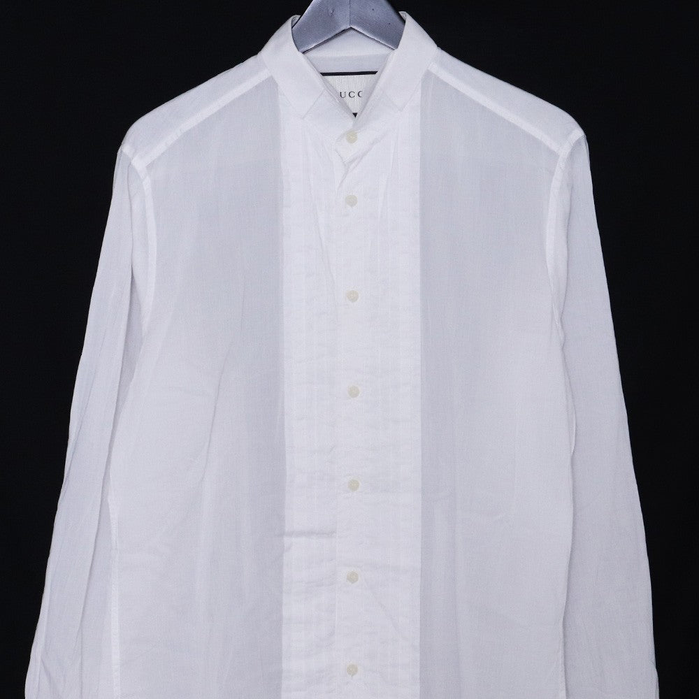 GUCCI Cotton Long Sleeve Dress Shirt White Size 39