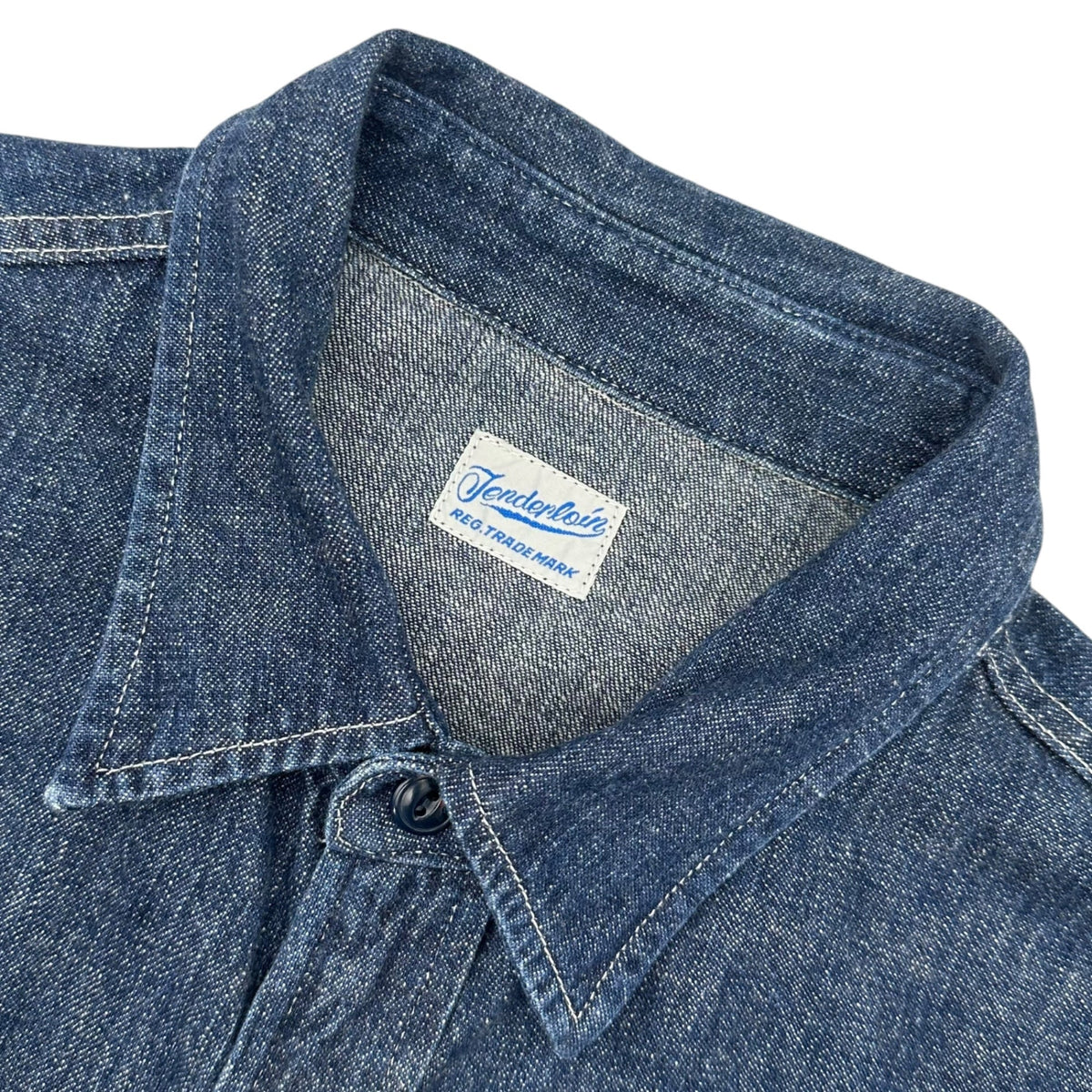 TENDERLOIN Indigo Denim Long Sleeve Work Shirt Size S