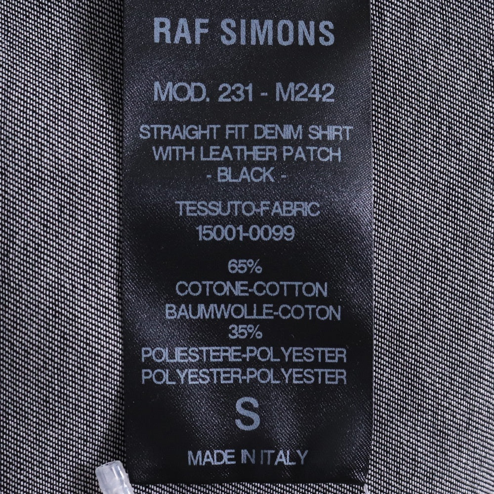 RAF SIMONS 23SS Oversized Leather Patch Shirt Black Size S