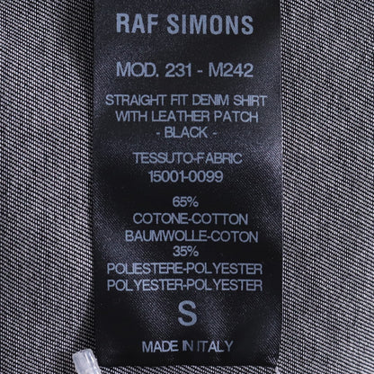 RAF SIMONS 23SS Oversized Leather Patch Shirt Black Size S