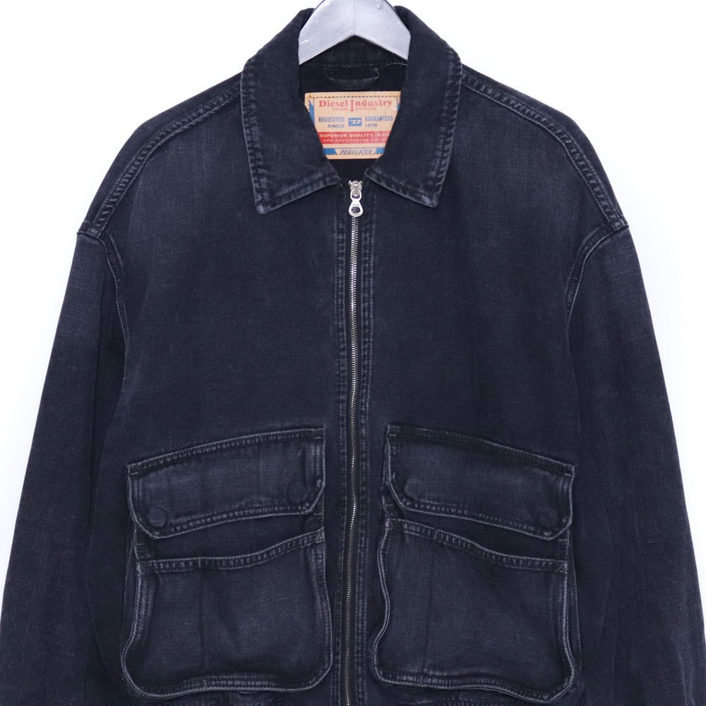 DIESEL D-KURZ Jacket in batavia-weave denim Black Size S
