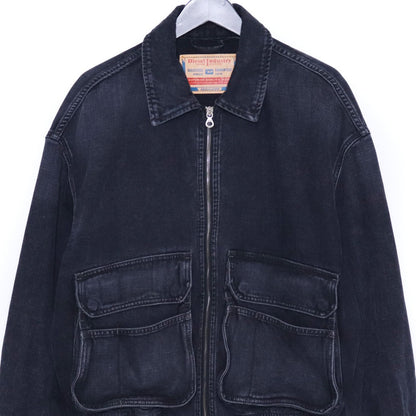 DIESEL D-KURZ Jacket in batavia-weave denim Black Size S