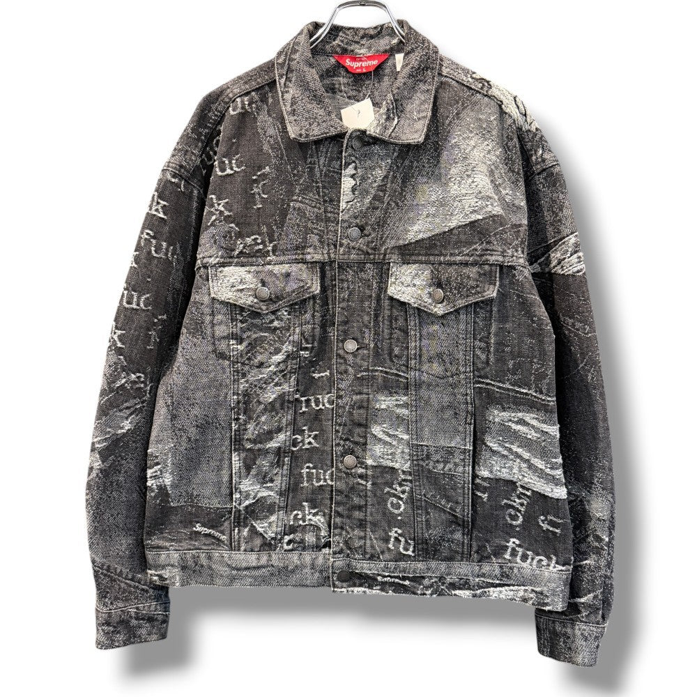 SUPREME 23SS Archive Denim Jacquard Jacket Black Size L