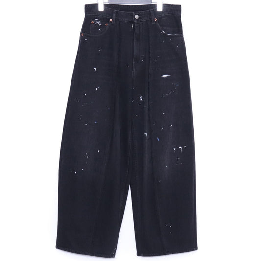 MM6 25AW Painted Wide 5-Pocket Jeans Black Size 30