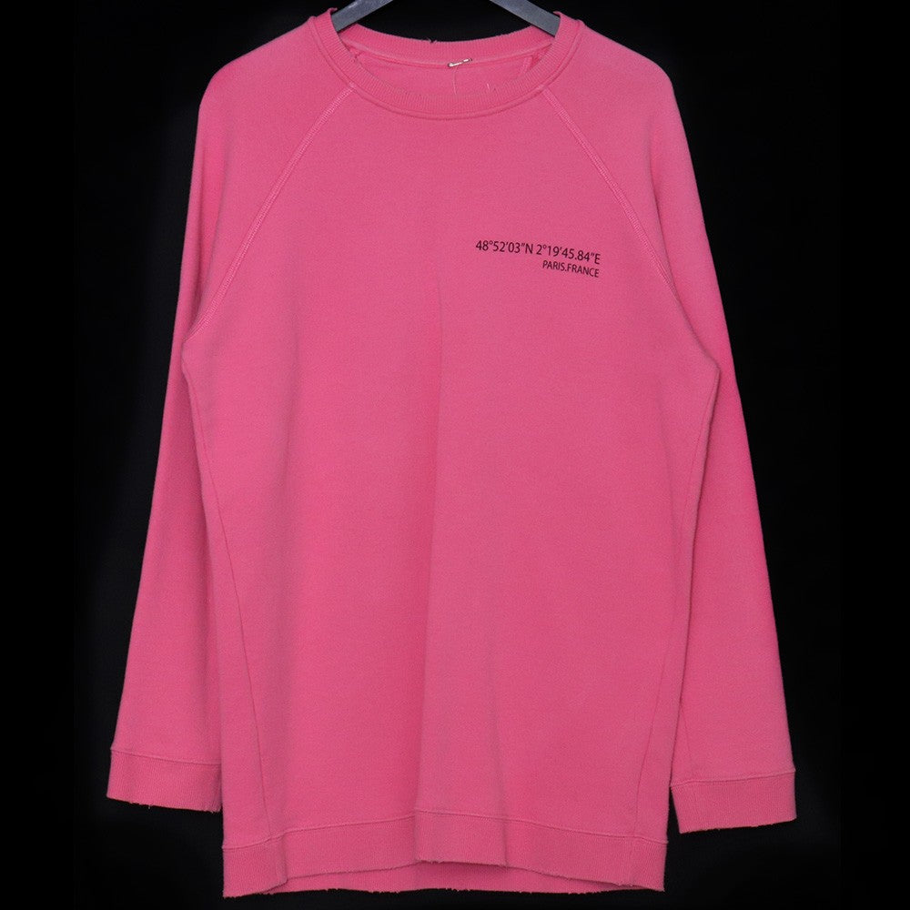 VALENTINO Distressed Back Print Sweatshirt Pink Size XS