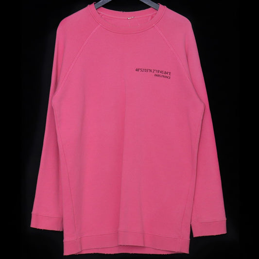VALENTINO Distressed Back Print Sweatshirt Pink Size XS