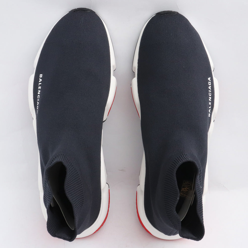 Balenciaga SPEED TRAINER Black Red Sneakers Size EU 43