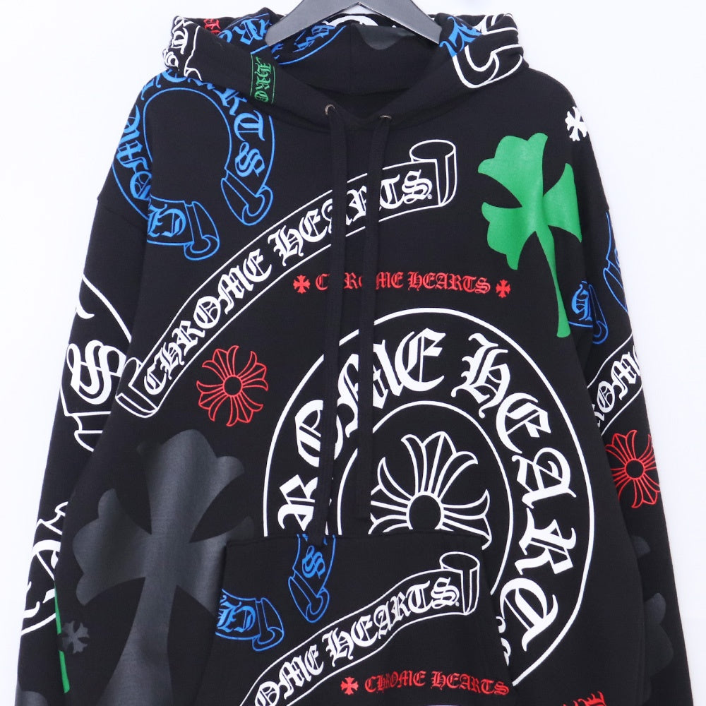 Chrome Hearts Stencil Cross Hoodie Black Size L