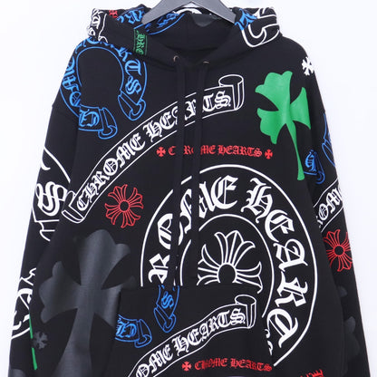Chrome Hearts Stencil Cross Hoodie Black Size L