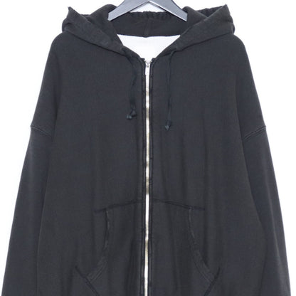 SUS-SOUS Distressed Thermal Lined Zip Hoodie Charcoal Size 5