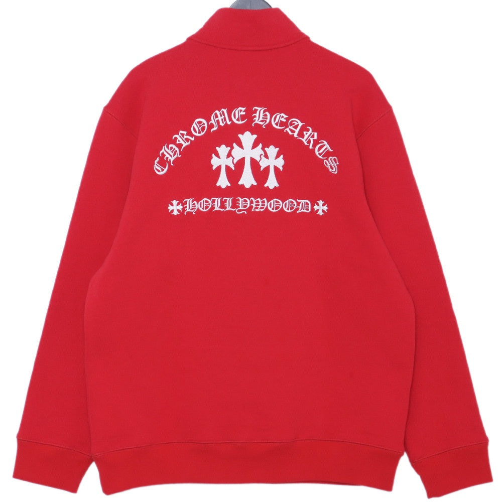CHROME HEARTS Y NOT Cemetery Cross Sweatshirt Red Size L