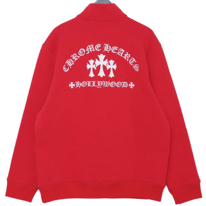 CHROME HEARTS Y NOT Cemetery Cross Sweatshirt Red Size L