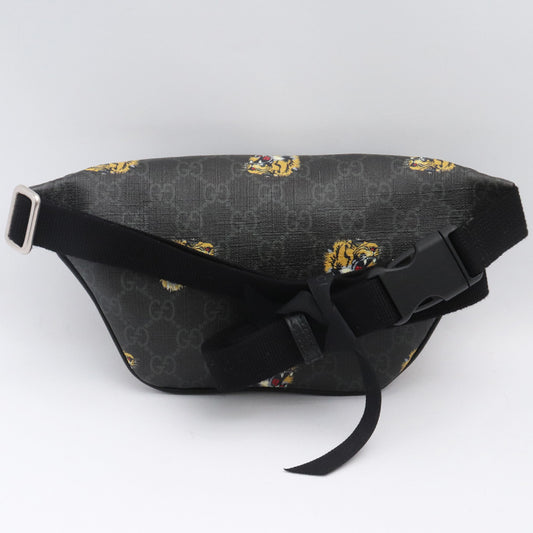GUCCI GG Supreme Tiger Print Waist Bag Black Size 90