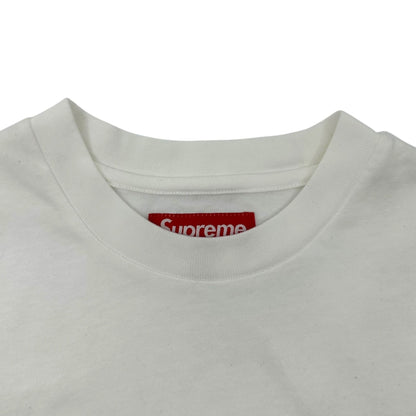 SUPREME 25AW Cracked Stretch Logo Print T-Shirt White Size S
