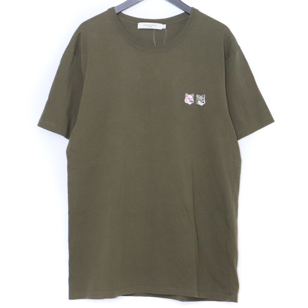 MAISON KITSUNE Double Fox Head Patch T-Shirt Olive Size XXL