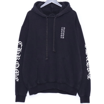 Chrome Hearts Vertical Logo Sleeve Print Hoodie Black Size L
