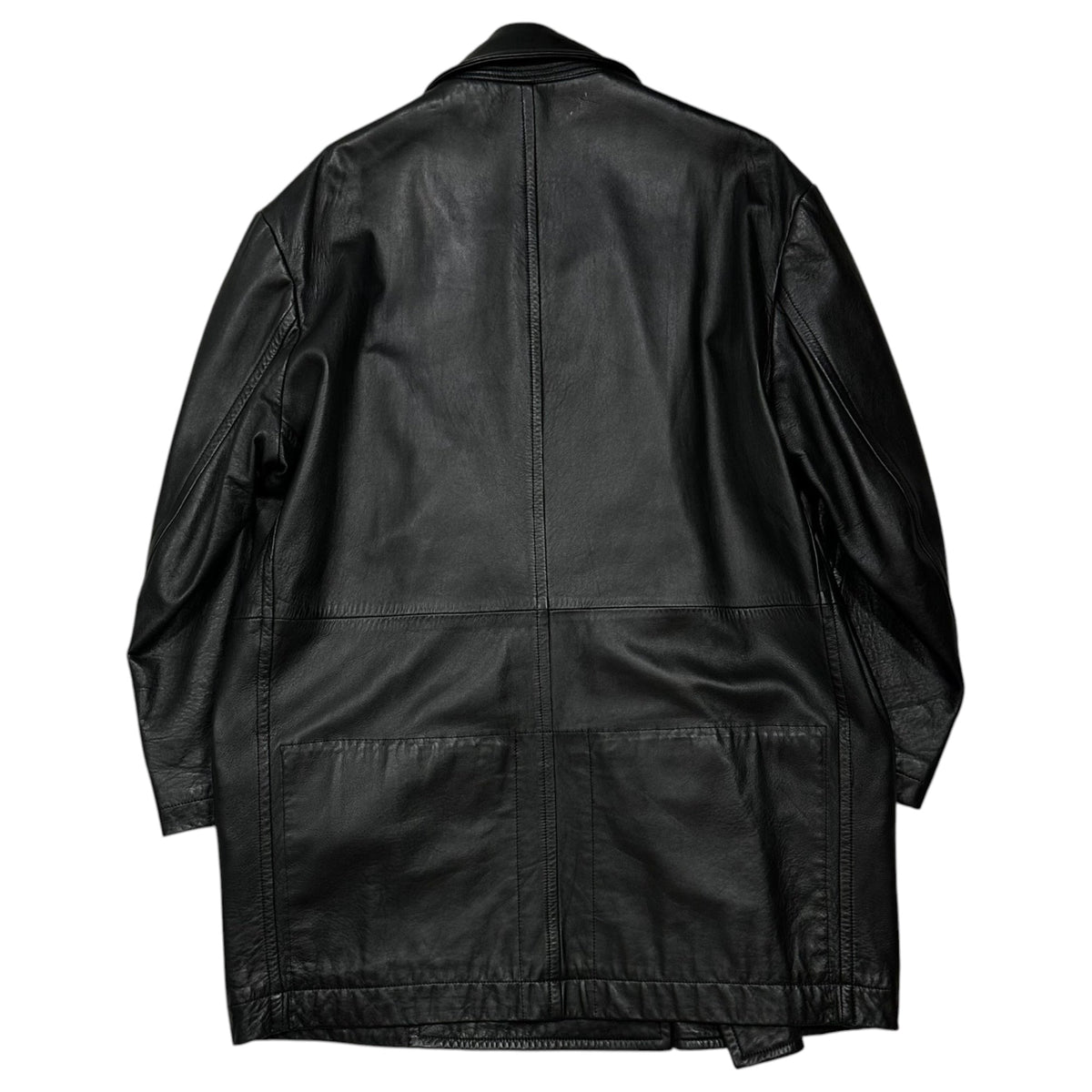 Y's bis 80s Lamb Leather Double-Breasted Coat Size FREE