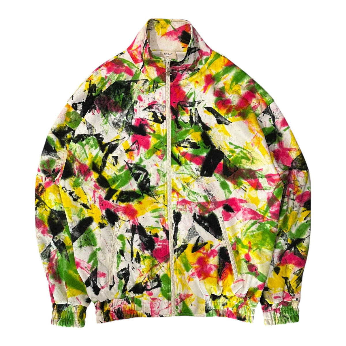 CELINE 22SS Tie-Dye Paint Print Track Jacket Multi Size S